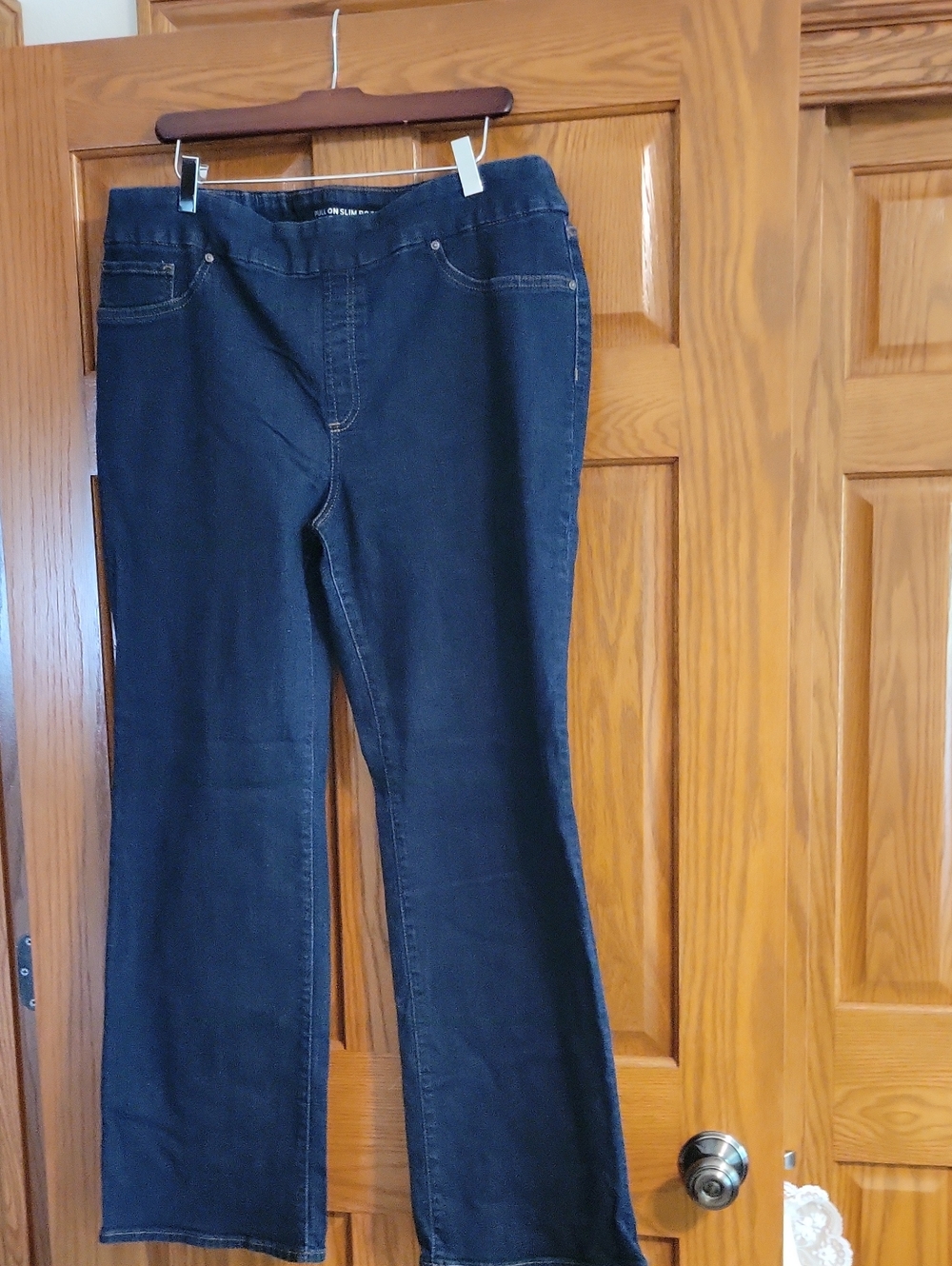 Chico's Navy Wide-Leg Pull-On Jeans